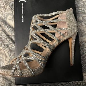 INC Champagne party heel - size 8